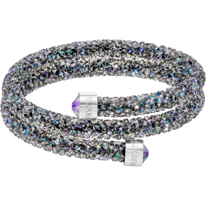 Swarovski Crystaldust Double Bangle, Multi-colored, Stainless Steel