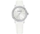 Swarovski Swarovski Graceful Mini Watch, Leather Strap, White, Silver Tone White Stainless Steel