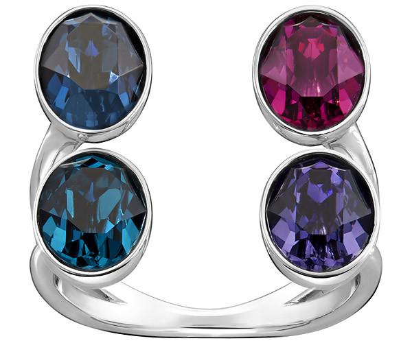 Swarovski Swarovski Eminence Wide Open Ring Dark Multi Rhodium-plated