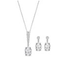 Swarovski Swarovski Vintage Oval Set, White, Rhodium Plating White Rhodium-plated