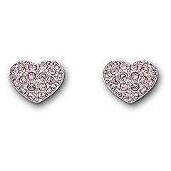 Swarovski Pink Heart Pierced Earrings