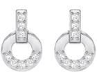 Swarovski Swarovski Circle Stud Pierced Earrings, White, Rhodium Plating White Rhodium-plated