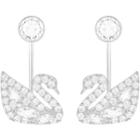 Swarovski Swan Lake Pierced Earring Jackets, White, Rhodium Plating