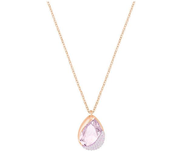 Swarovski Swarovski Heap Pear Pendant, Violet, Rose Gold Plating Violet Rose Gold-plated