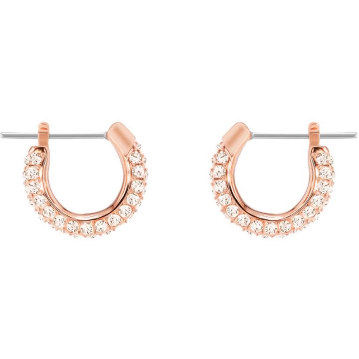 Swarovski Stone Pierced Earrings, Small, Pink, Rose Gold Plating