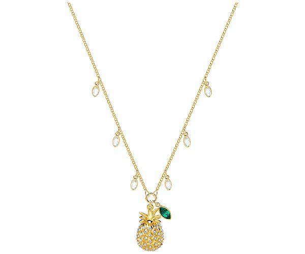Swarovski Swarovski Lime Pineapple Necklace, Multi-colored, Gold Plating Light Multi Gold-plated