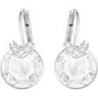 Swarovski Bella V Pierced Earrings, White, Rhodium Plating