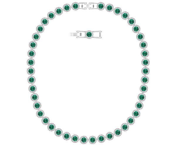 Swarovski Swarovski Angelic All-around Necklace Green Rhodium-plated