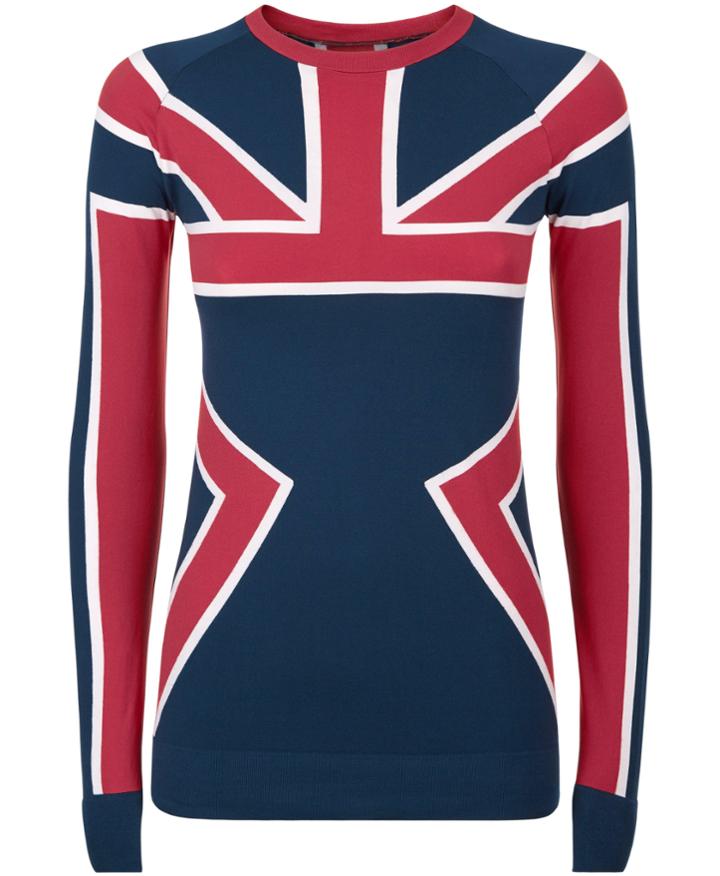 Sweaty Betty Union Jack Ski Seamless Long Sleeve Base Layer Top