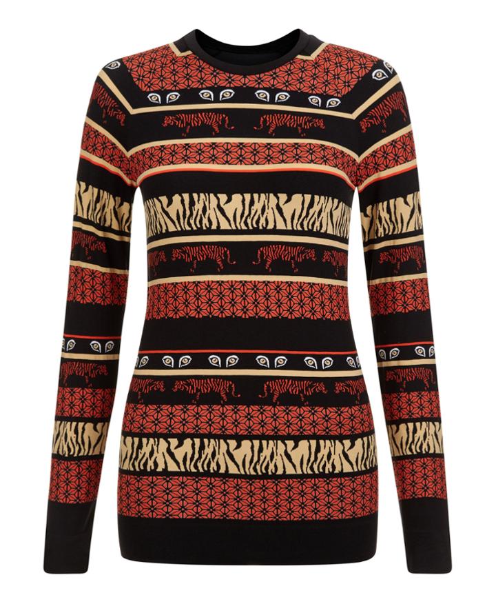 Sweaty Betty Tiger Eye Seamless Long Sleeve Base Layer Top
