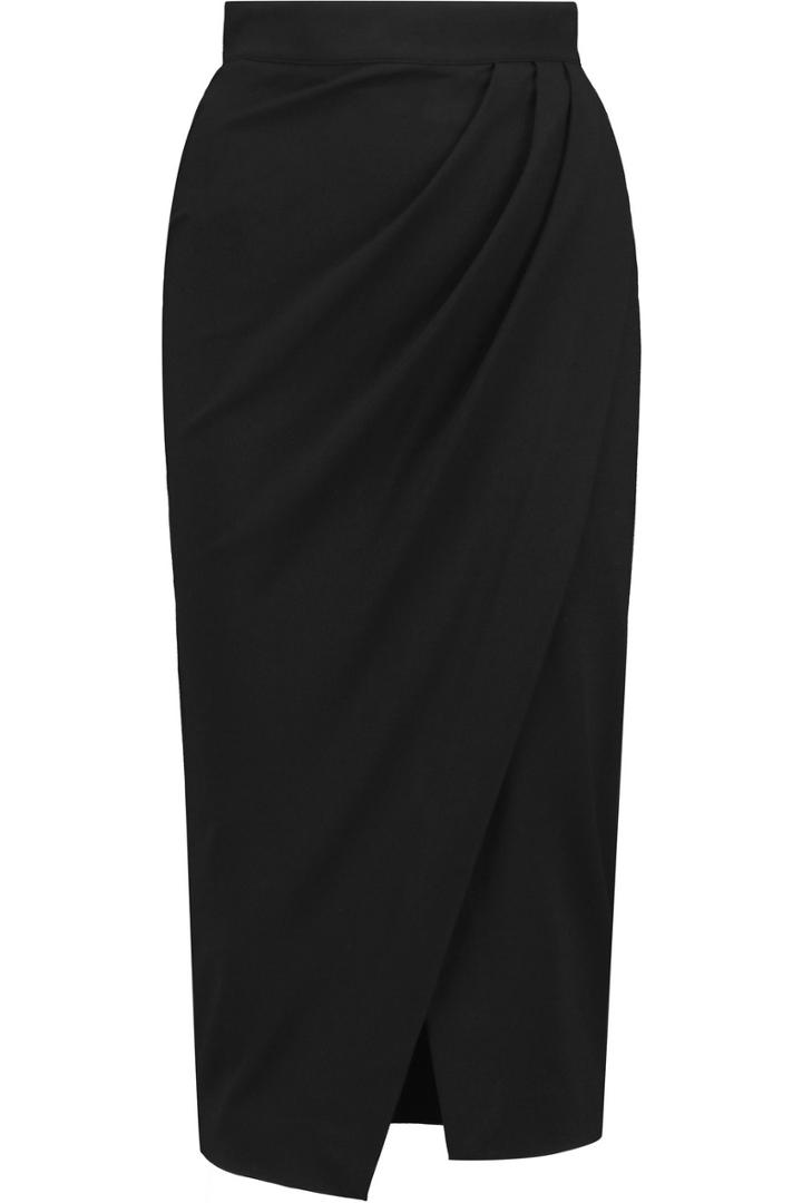 Iris And Ink Wrap-effect Ponte-jersey Skirt