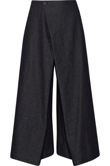 Usd Institution Wrap-front Denim Culottes