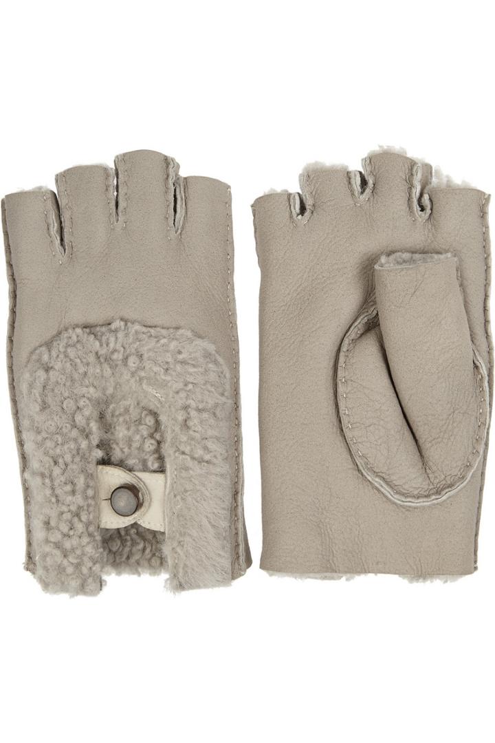 Karl Donoghue Shearling Fingerless Gloves