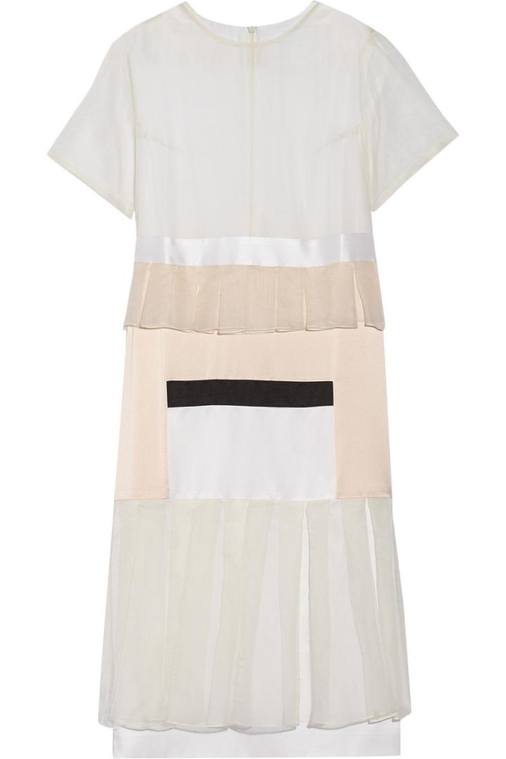 Karla Spetic Visions Paneled Silk-organza And Satin Midi Dress