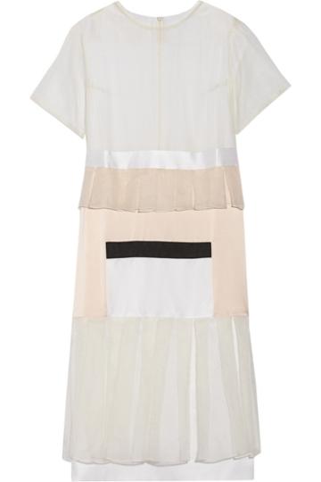 Karla Spetic Visions Paneled Silk-organza And Satin Midi Dress