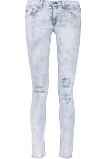 Rag & Bone Jean Distressed Mid-rise Skinny Jeans