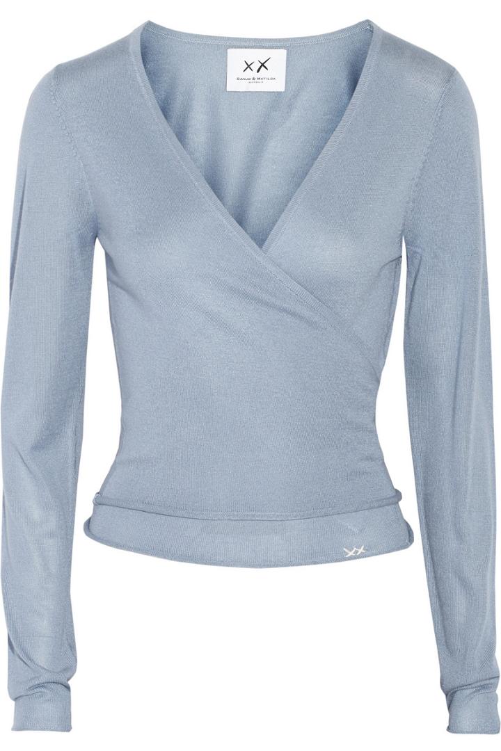 Banjo & Matilda Ballet Silk And Cashmere-blend Wrap Cardigan