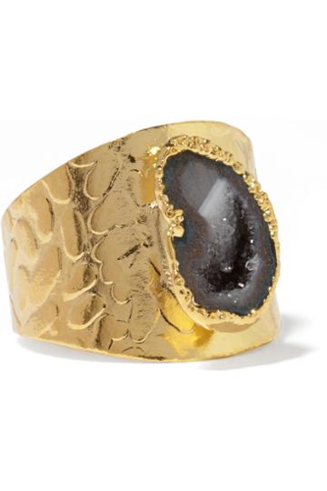 Dara Ettinger Gold-tone Geode Ring
