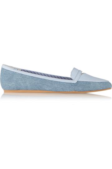 Charles Philip Shanghai Inna Paneled Denim Loafers