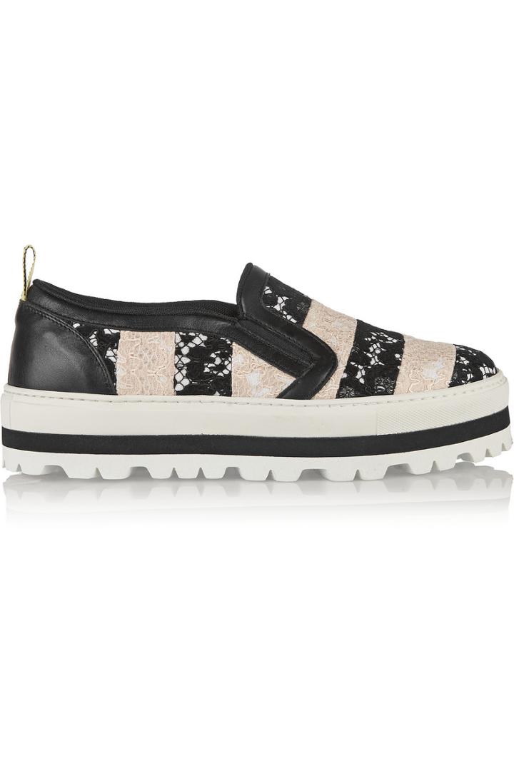 Msgm Lace Platform Slip-on Sneakers