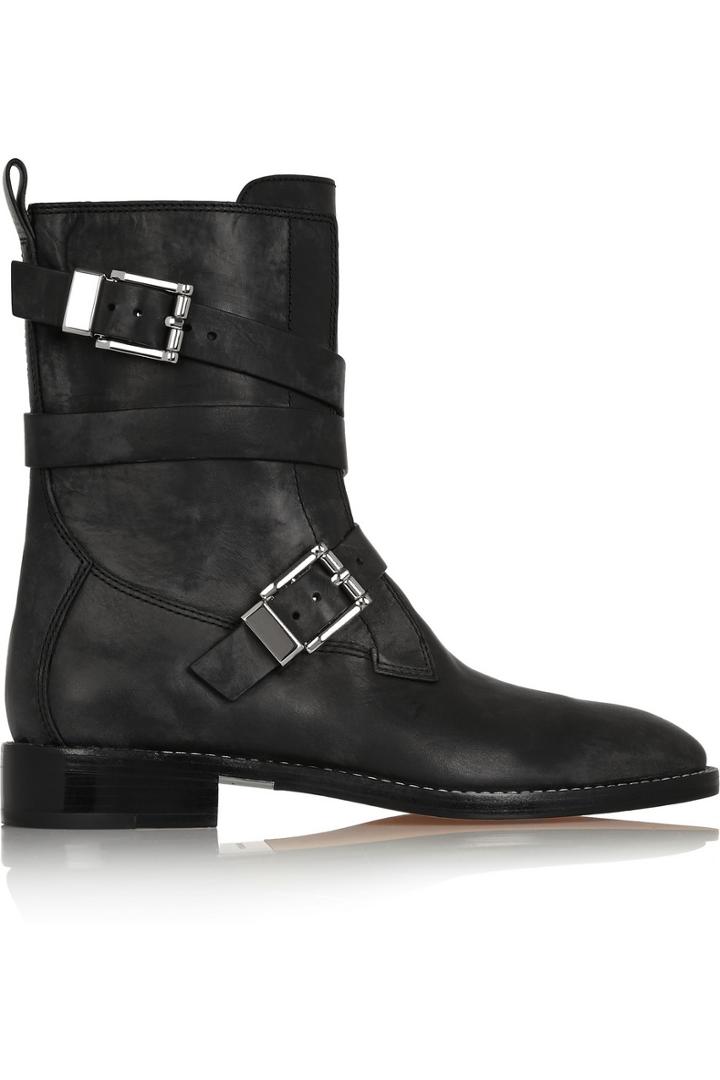 Alexander Wang Louise Distressed Leather Biker Boots