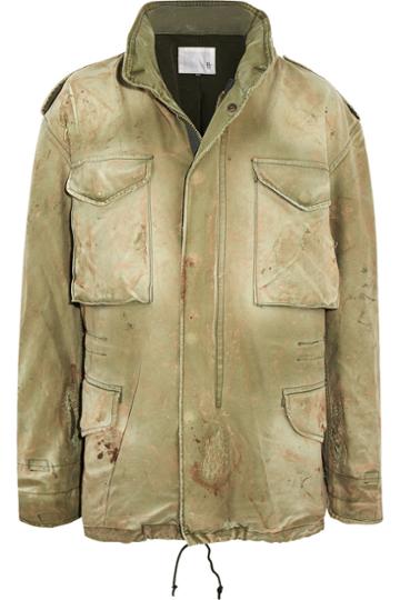 R13 Distressed Cotton-canvas Hooded Jacket