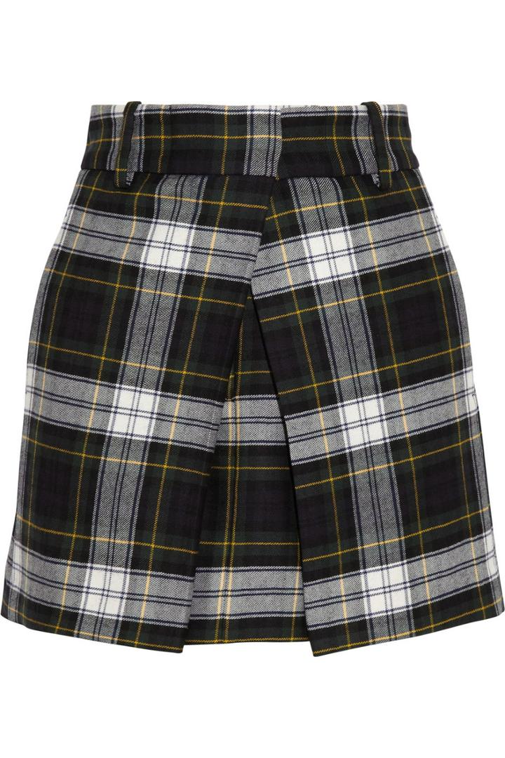 Mcq Alexander Mcqueen Checked Wool Mini Skirt