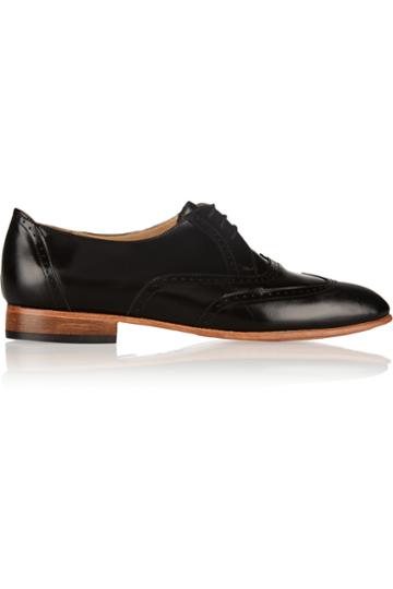 Dieppa Restrepo Coca Colo Glossed-leather Lace-up Flats