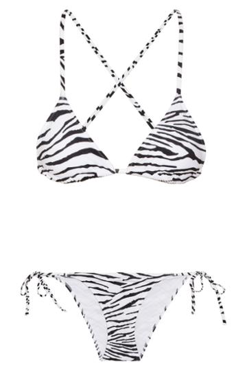 Charlie By Matthew Zink Adriana Zebra-print Triangle Bikini