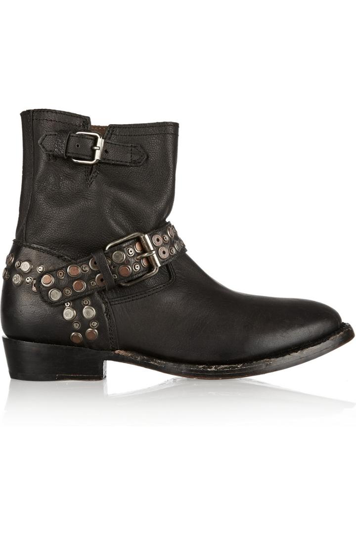Ash Video Studded Distressed Leather Boots