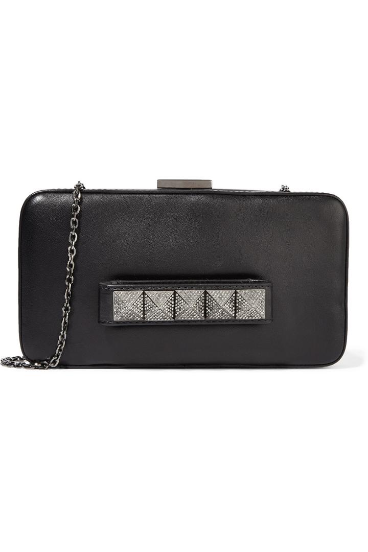 Valentino Rockstud-embellished Leather Clutch