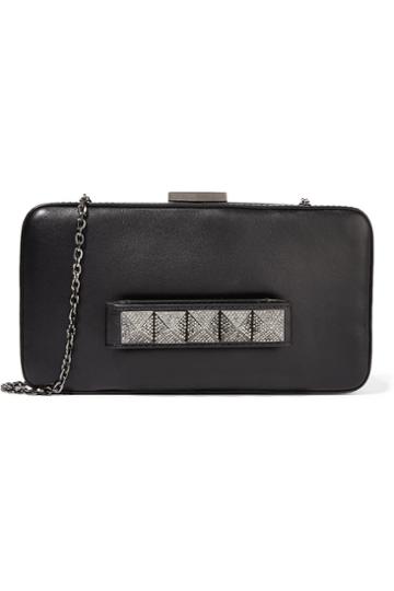 Valentino Rockstud-embellished Leather Clutch