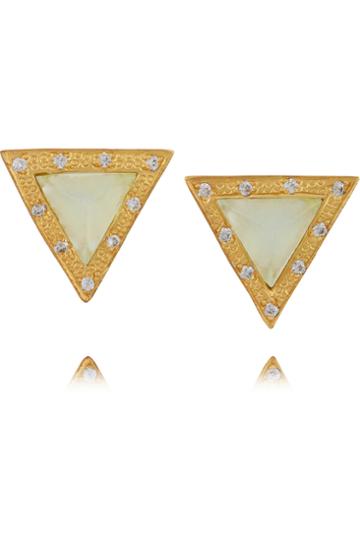 Kevia Gold-tone Chalcedony Earrings