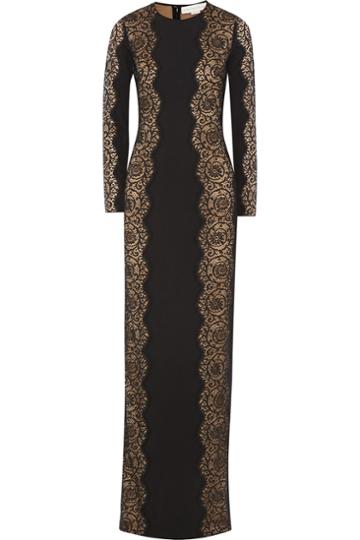 Stella Mccartney Florence Lace-paneled Cady Gown