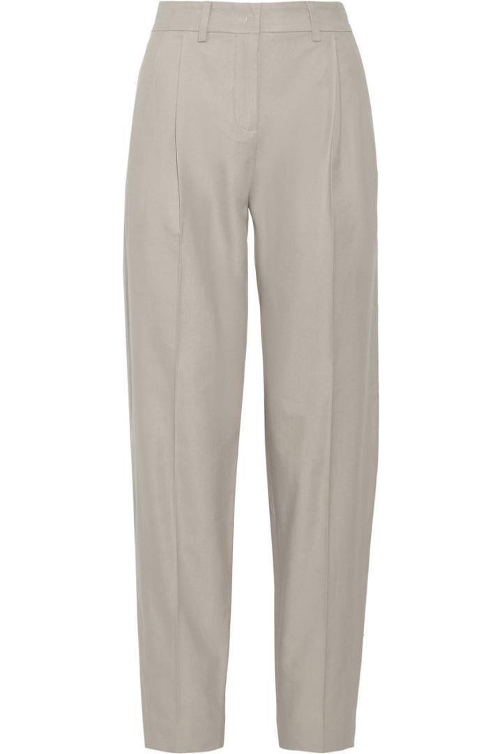 Vionnet Pleated Cotton-blend Canvas Tapered Pants