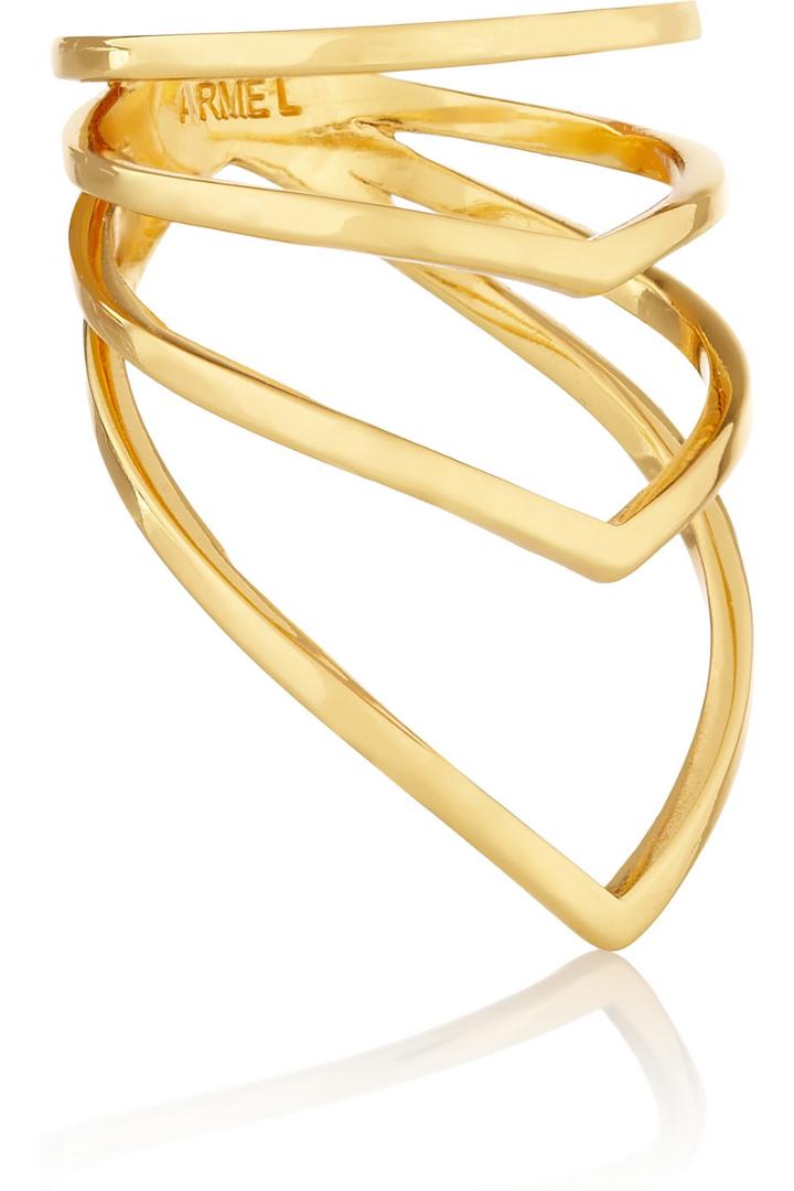 Arme De L'amour Chevron Gold-plated Ring