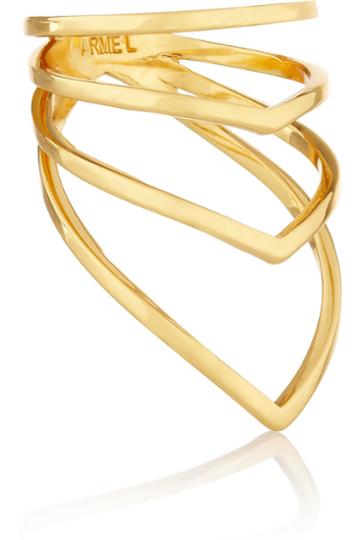 Arme De L'amour Chevron Gold-plated Ring