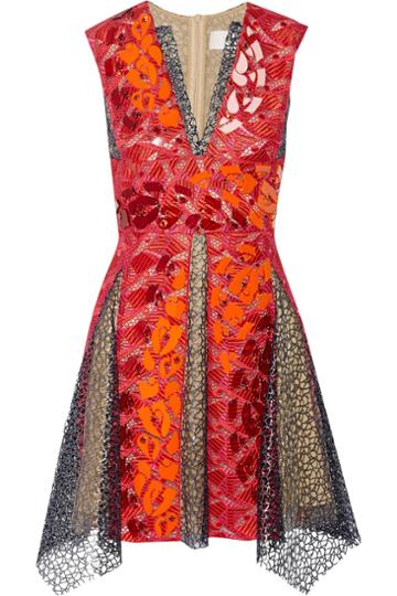 Peter Pilotto Phoenicia Embellished Guipure Lace Mini Dress