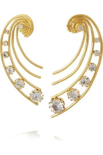 Vickisarge Fallen Angel Gold-plated Swarovski Crystal Earrings