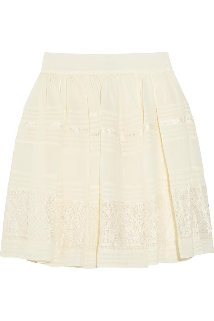 Alice By Temperley Fleur Lace And Georgette Mini Skirt