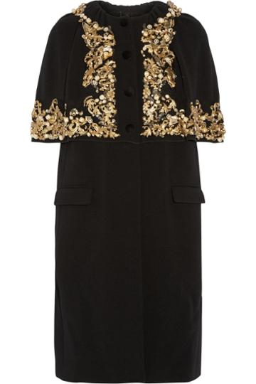Dolce & Gabbana Embellished Layered Wool-blend Coat