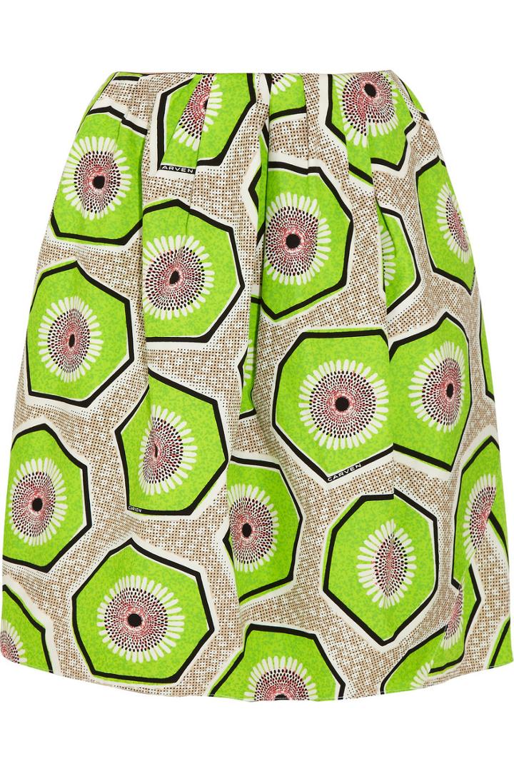 Carven Printed Cotton Skirt