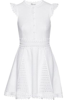 Redvalentino - Crocheted Cotton Mini Dress - White