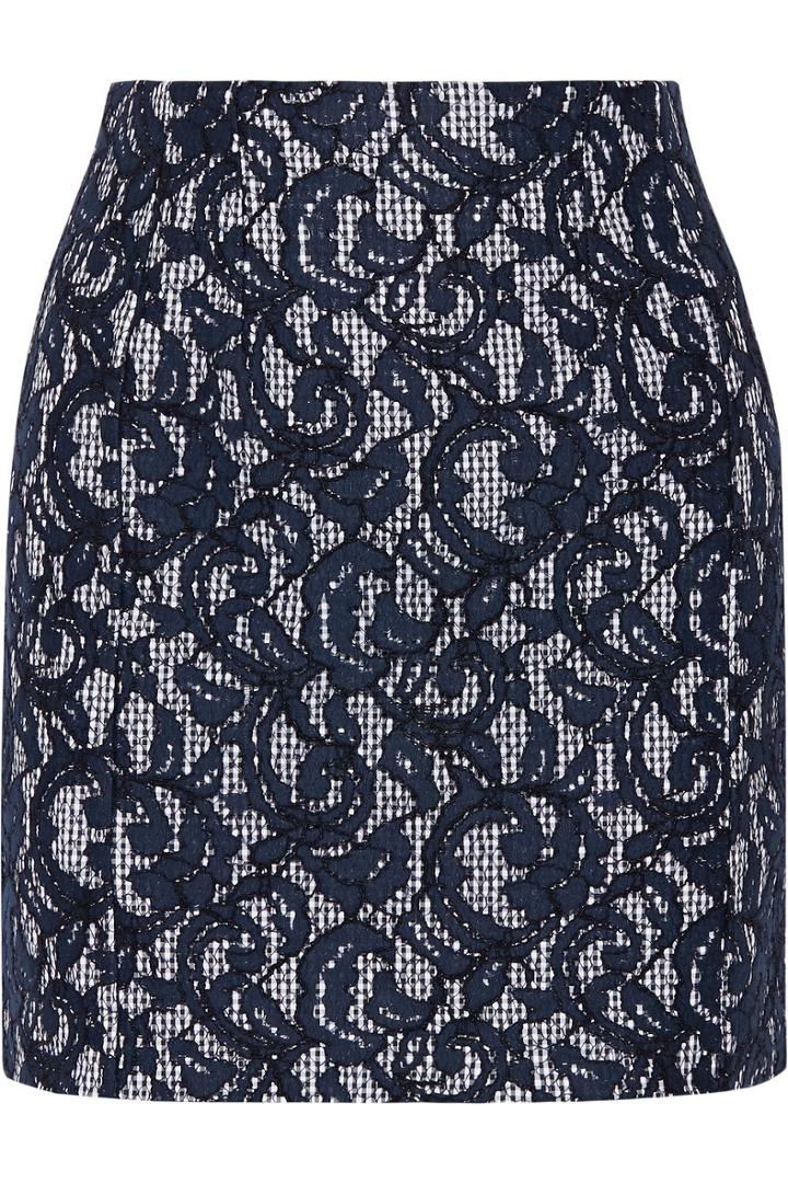 Carven Lace And Cotton Mini Skirt
