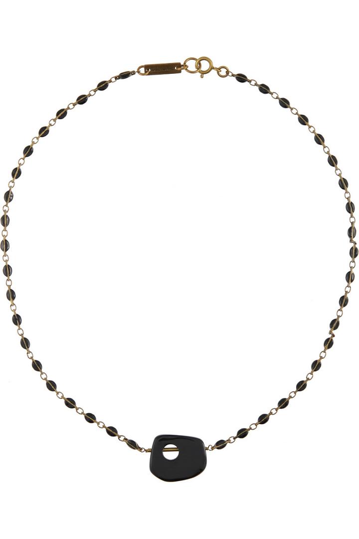 Isabel Marant Brass Enamel And Resin Necklace