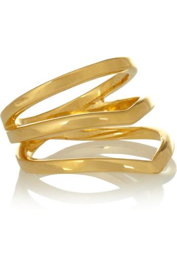 Arme De L'amour Chevron Gold-plated Phalanx Ring