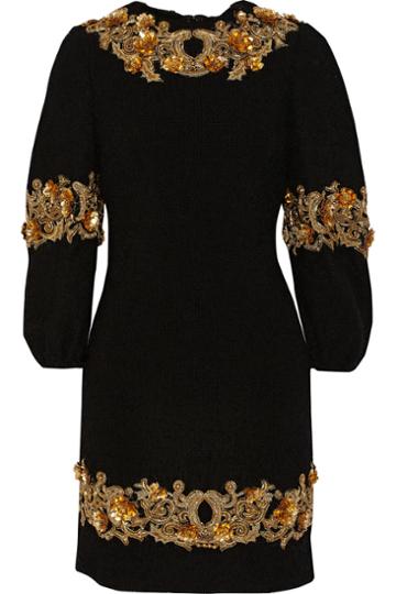 Dolce & Gabbana Embellished Wool-blend Boucl Mini Dress