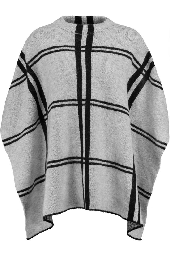 Iris And Ink Bella Checked Knitted Cape