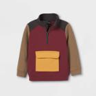 Toddler Boys' Colorblock 3/4 Zip Pullover Sweatshirt - Art Class Maroon