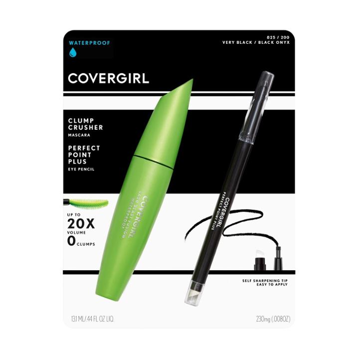 Covergirl Clump Crusher Mascara & Perfect Point Eyeliner Value Pack, Black
